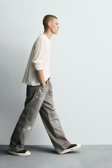 PRINTED BAGGY FIT JEANS - Blue by Zara - Image 5