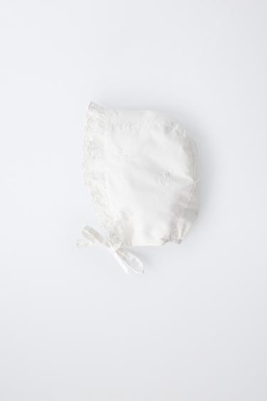 EMBROIDERED FRILL BONNET - White by Zara - Image 3