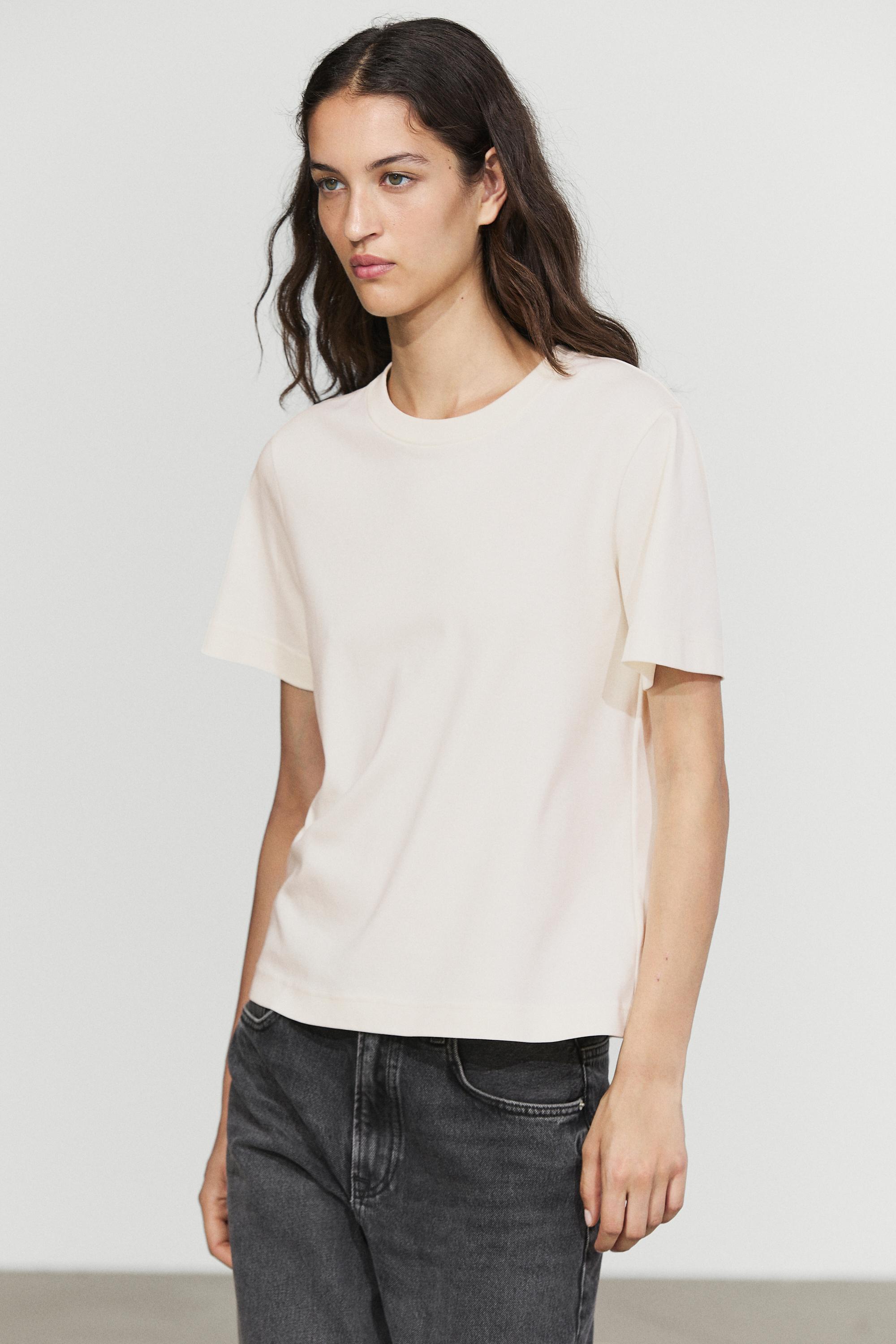Short sleeve interlock T-shirt — Ecru