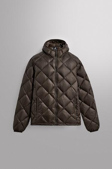 CAZADORA PLUMÍFERO 100% PLUMA CAPUCHA - Marrón de Zara