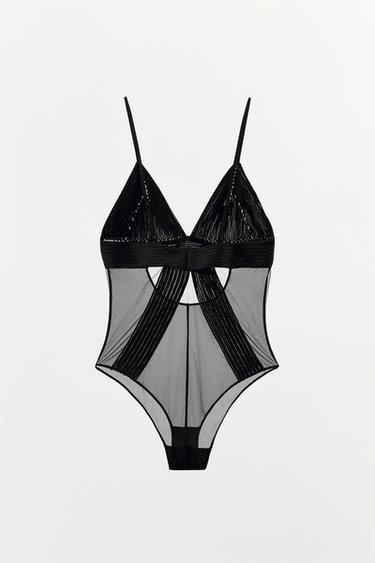 COMBINED TEXTURED BODYSUIT - Black by Zara - Image 5