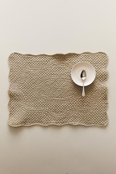 Zara QUILTED PLACEMAT - Light beige