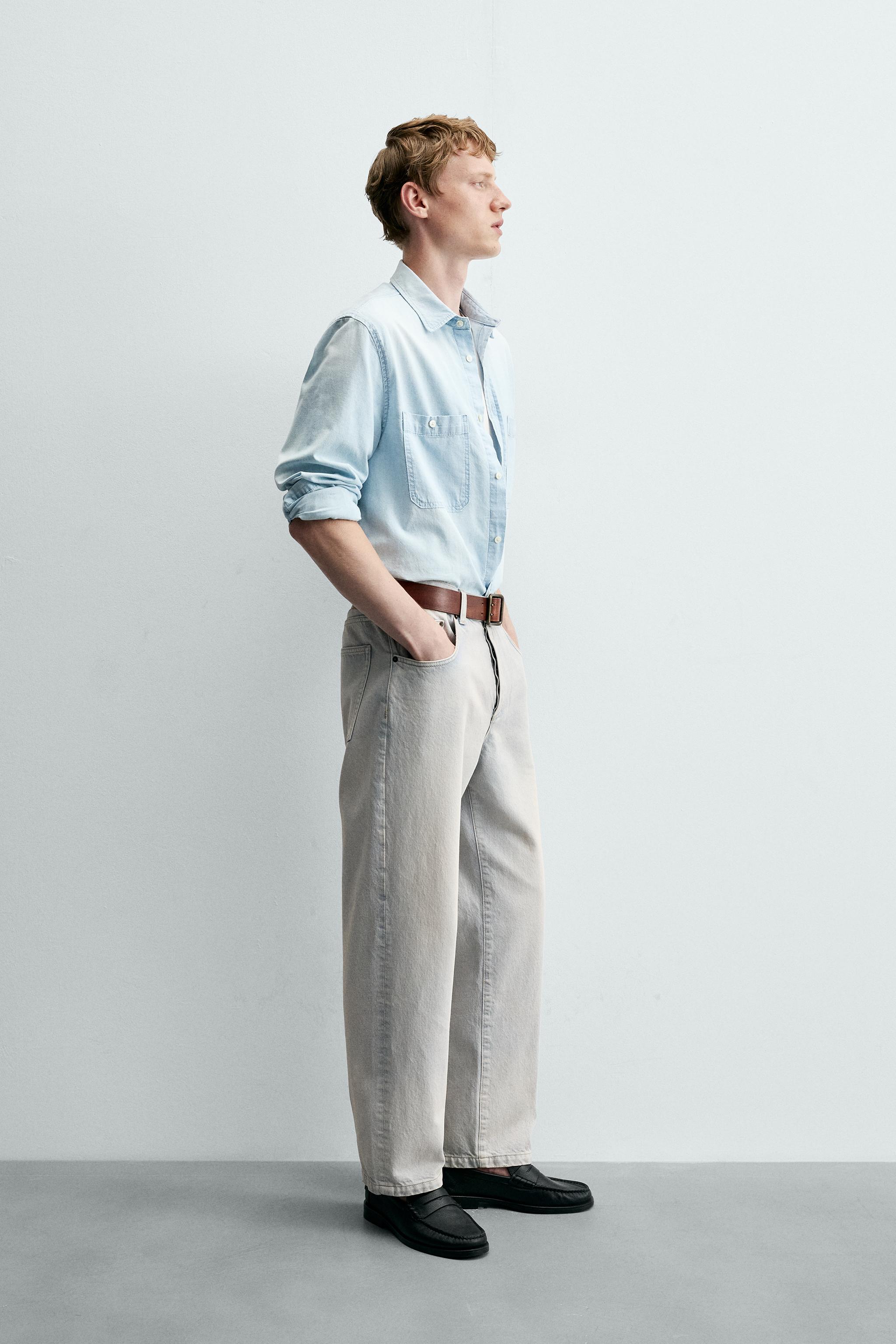 Мужские рубашки Zara REGULAR FIT DENIM SHIRT — фото 4