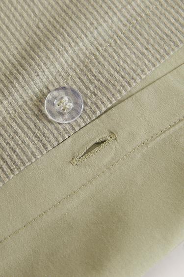 SEERSUCKER DEKBEDOVERTREK MET STREPEN - Groen van Zara