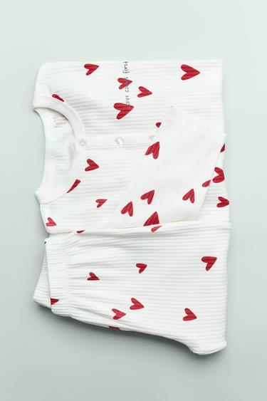 6-14 YEAR OLDS/ HEART PYJAMAS - Ecru by Zara