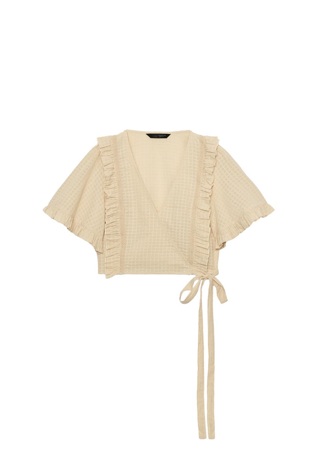 STRUCTURED WRAP CROP TOP - image 3