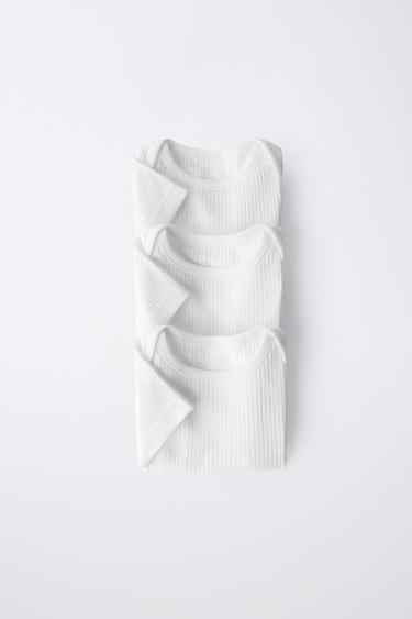 PACK TRES BODIES MANGA CORTA - Blanco de Zara
