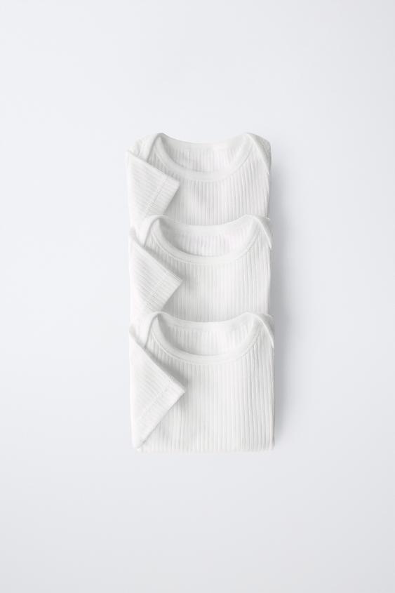3-PACK OF SHORT SLEEVE BODYSUITS - White de Zara - Imagen 0