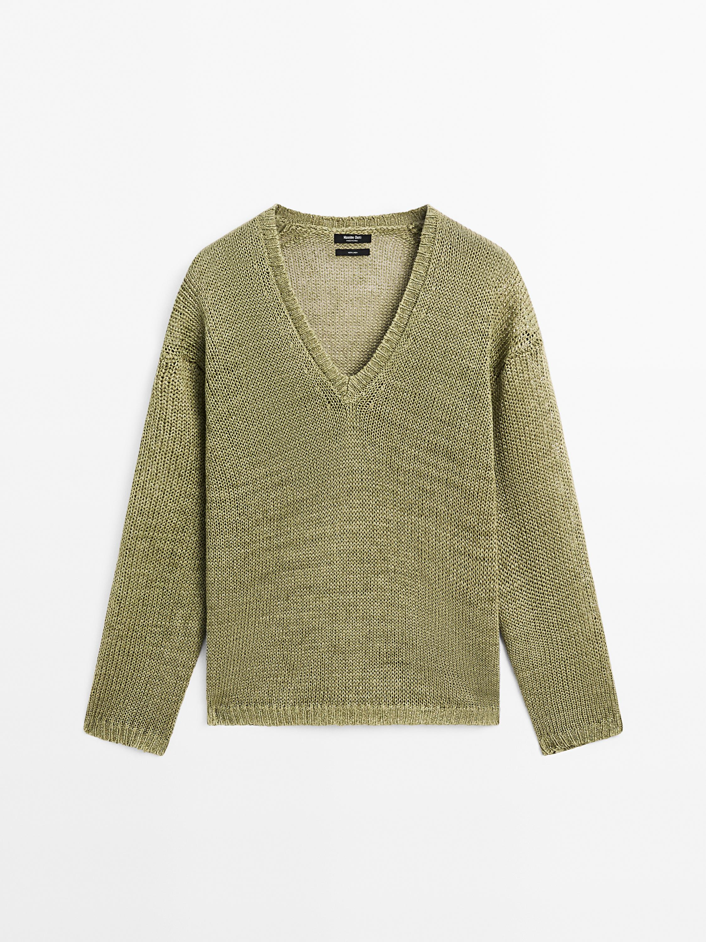 Pull en maille ajourée 100 % lin