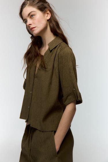 CAMISA ESTRUCTURA - Oliva de Zara