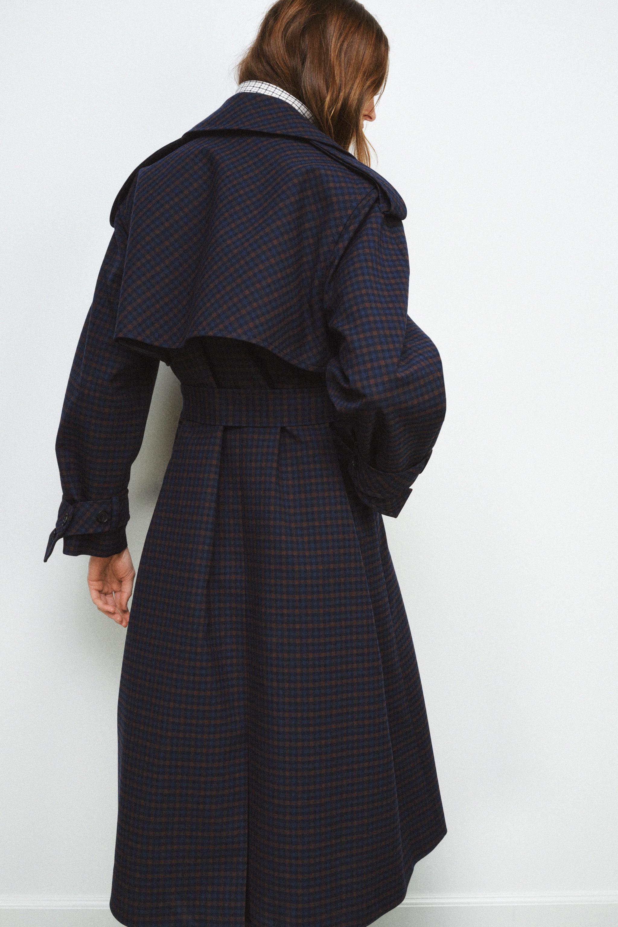 チェック柄トレンチコート ZW COLLECTION LIMITED EDITION - ブラウン