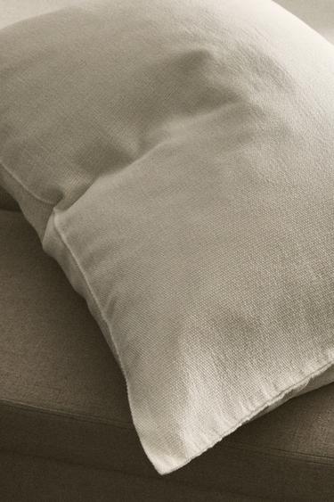 TEXTURED COTTON CUSHION COVER - Oyster-white by Zara