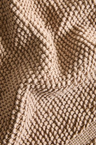 NON-SLIP COTTON BATH MAT - Dark beige by Zara