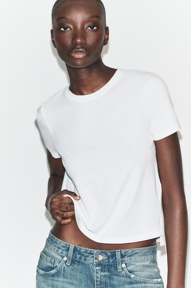 RUSTIC SHORT SLEEVE T-SHIRT - White by Zara