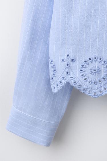 CHEMISE BAS SCHIFFLY - Bleu de Zara - Image 3