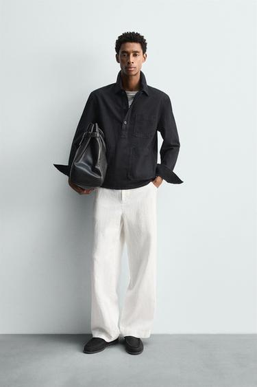 DENIM POLO SHIRT - Mid-blue by Zara - Image 0