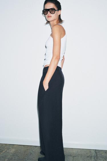 ZW COLLECTION WIDE-LEG PLEATED TROUSERS - Navy blue by Zara - Image 1