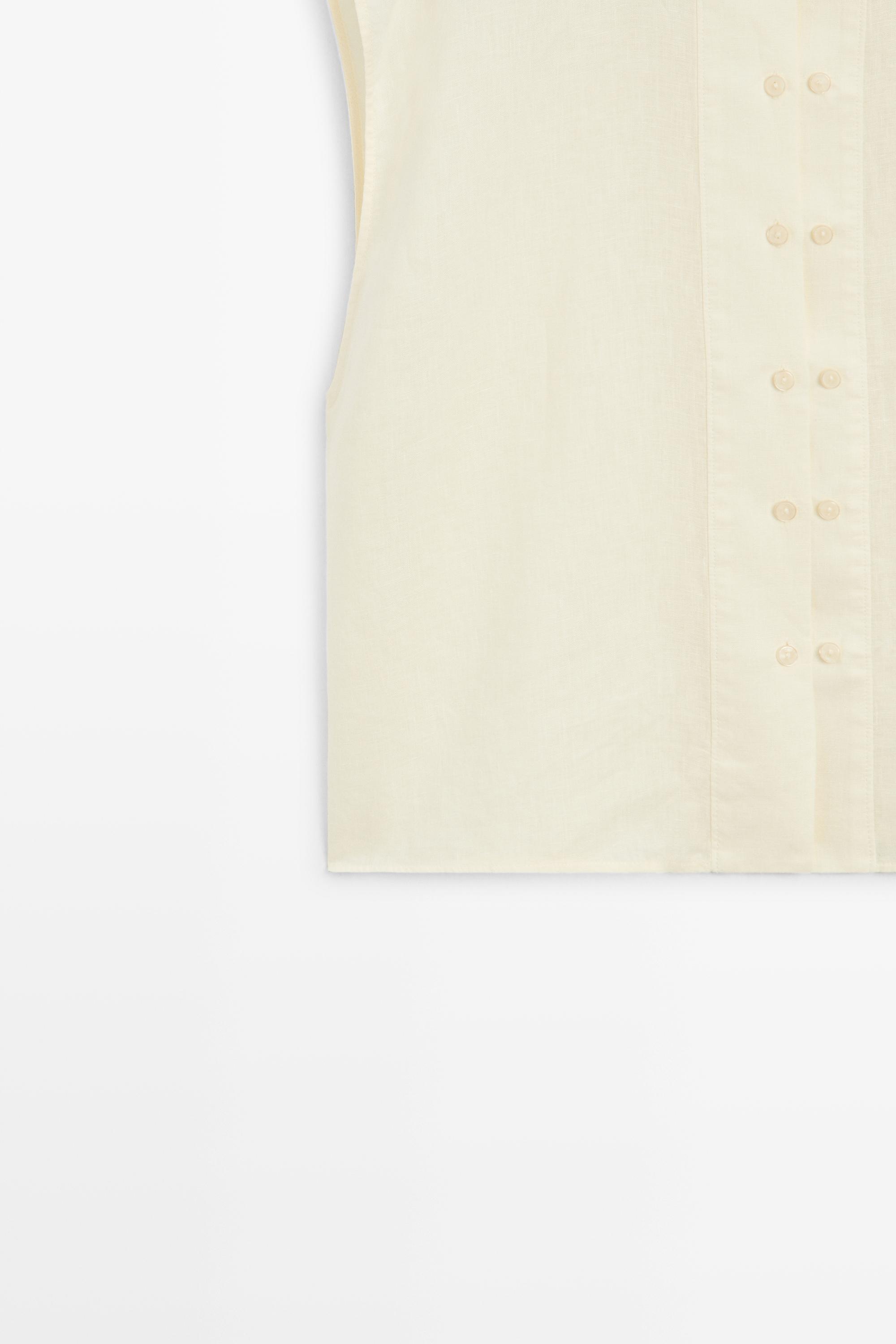 Chemise fluide à boutons 100 % lin