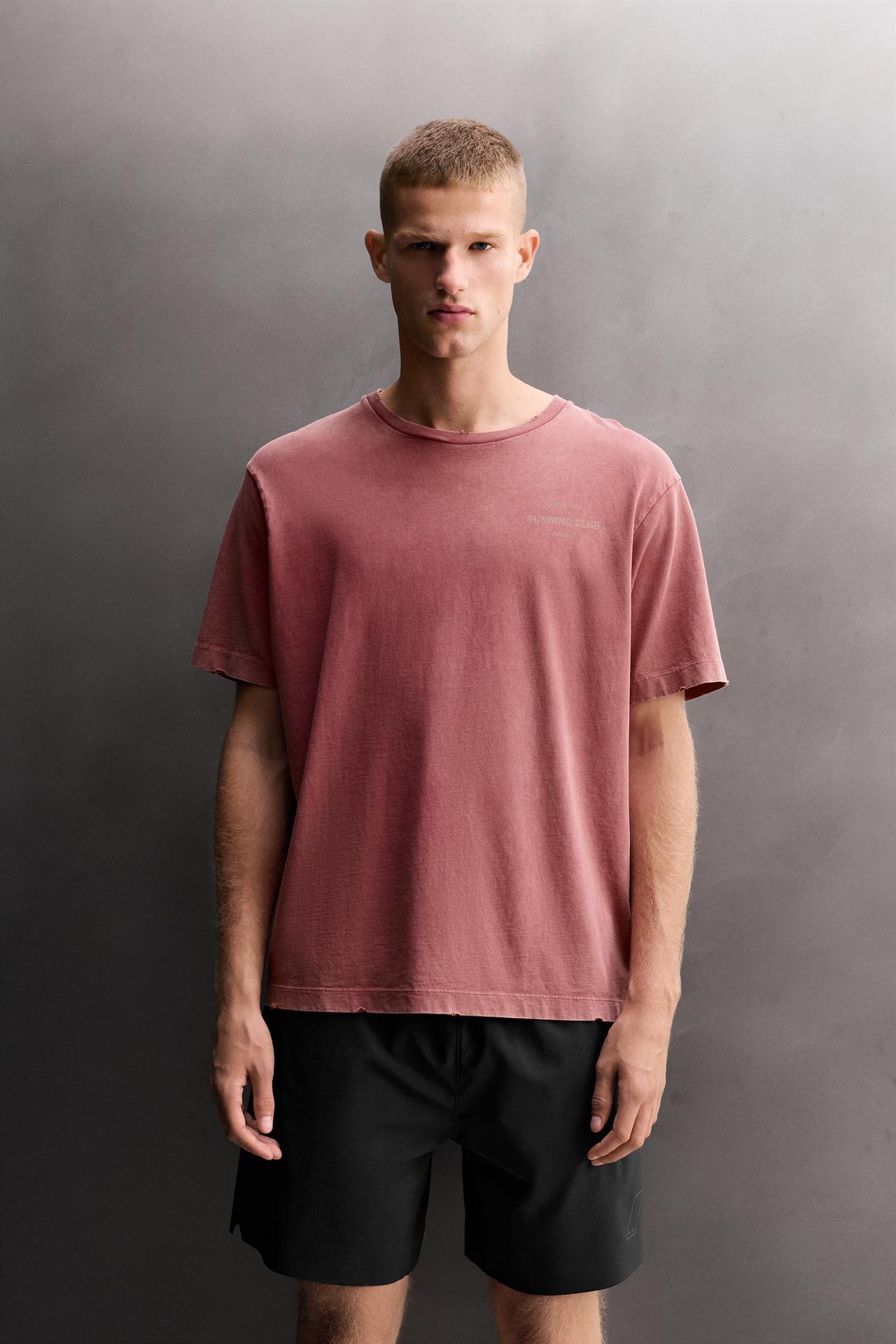 COTTON RUNNING T-SHIRT — Red