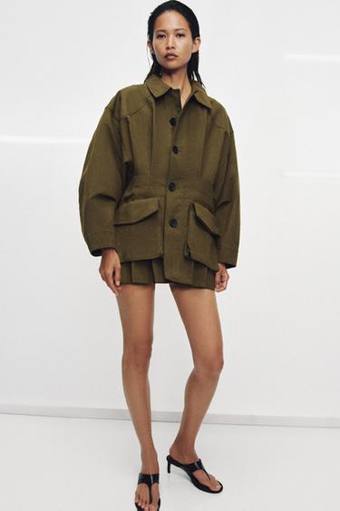 Zara ZW COLLECTION POCKET JACKET - Khaki