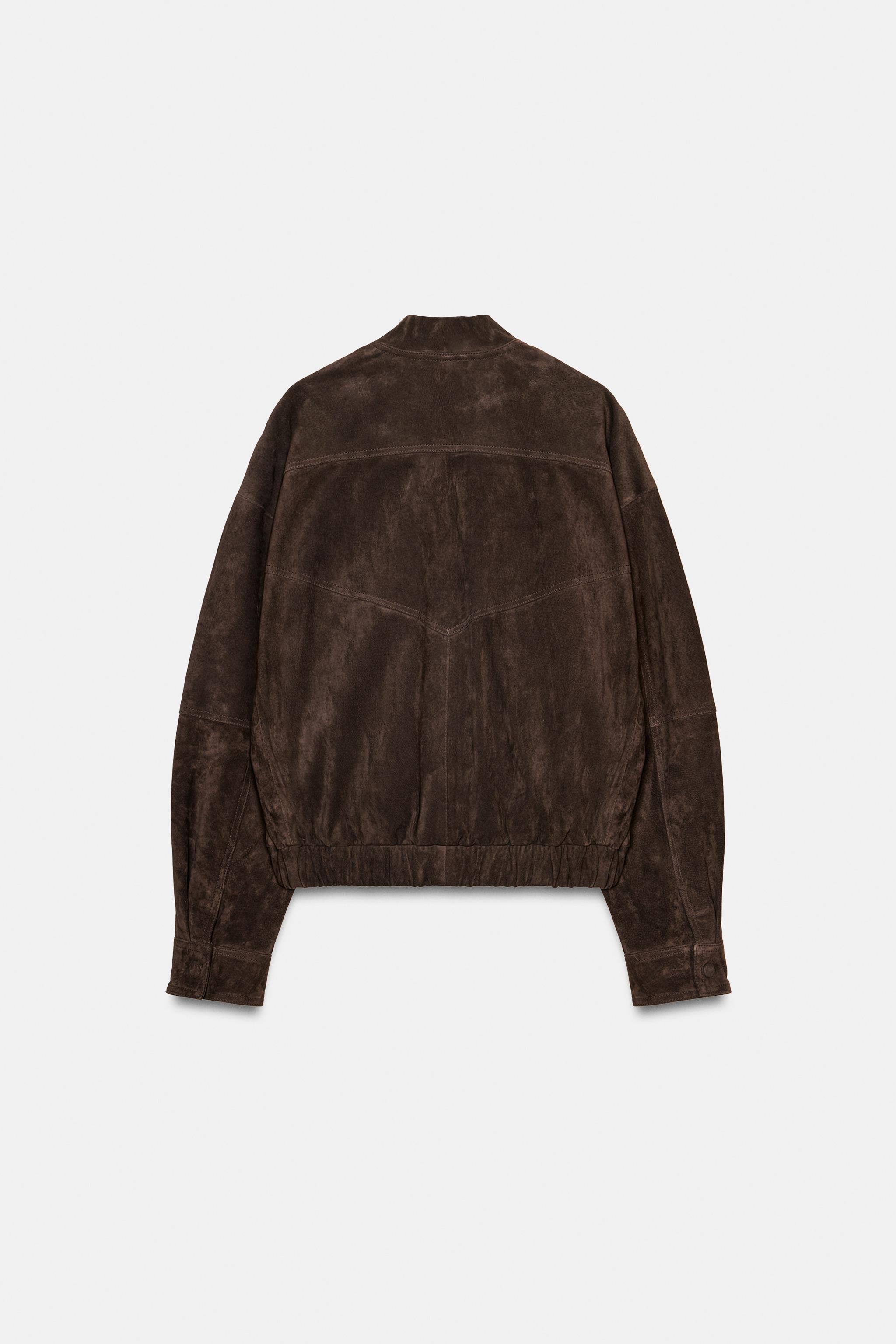 BLOUSON BOMBER 100% CUIR DAIM