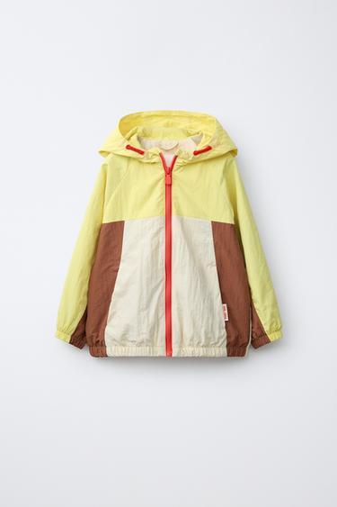 ÁO MƯA NHẸ PHỐI MÀU COLOR BLOCK - Ecru/Vàng từ Zara