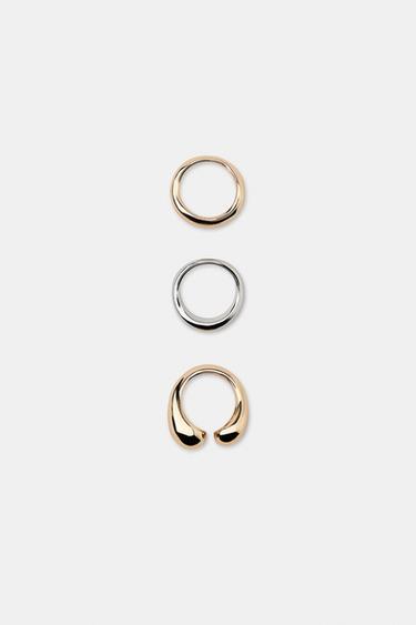 PACK OF METAL RINGS - Gold / Silver by Zara