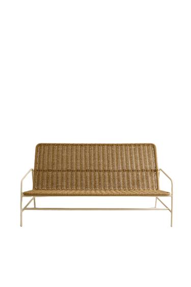 WOVEN OUTDOOR BENCH - brown/white by Zara