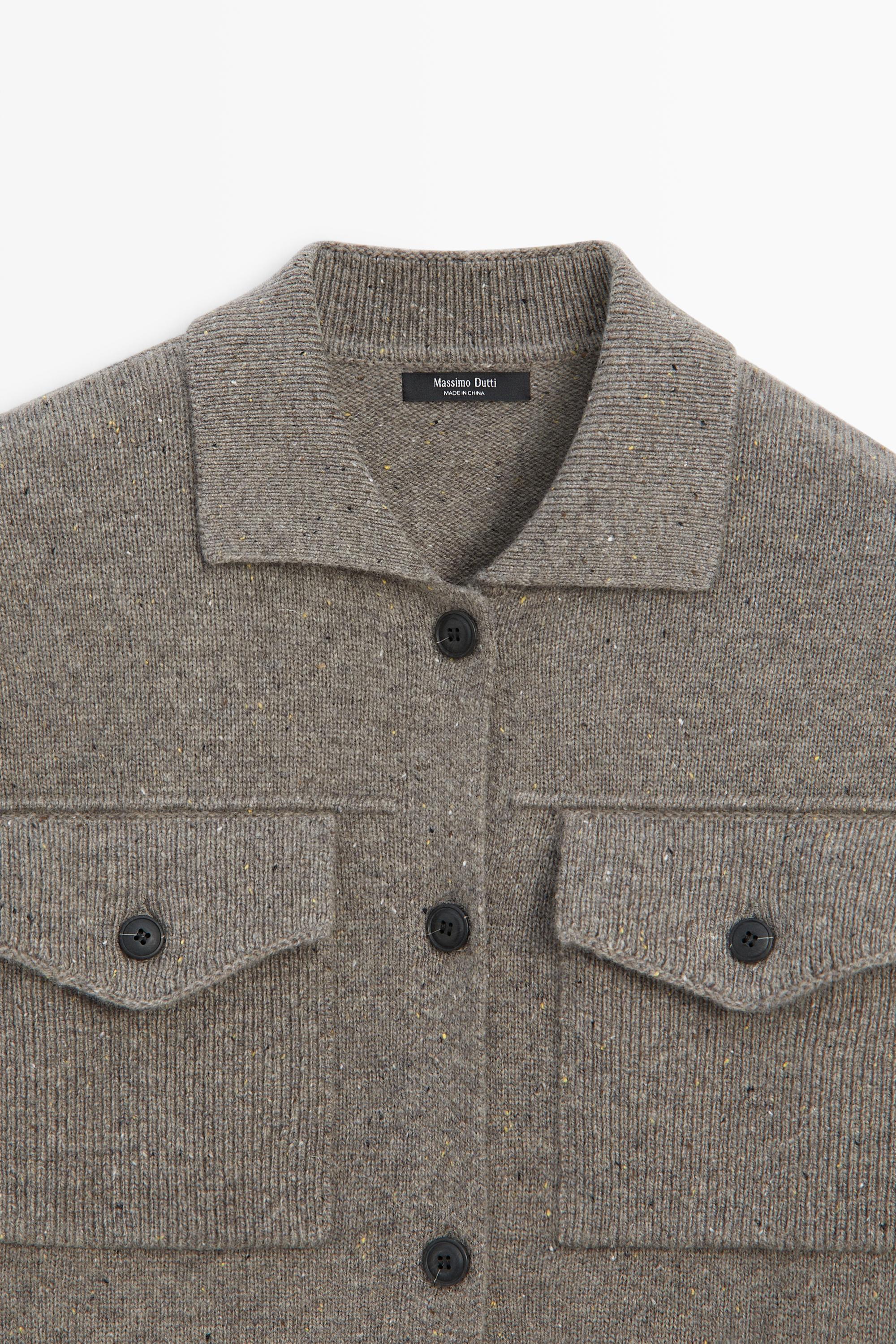 Cardigan en maille mélangée de laine, détail poches