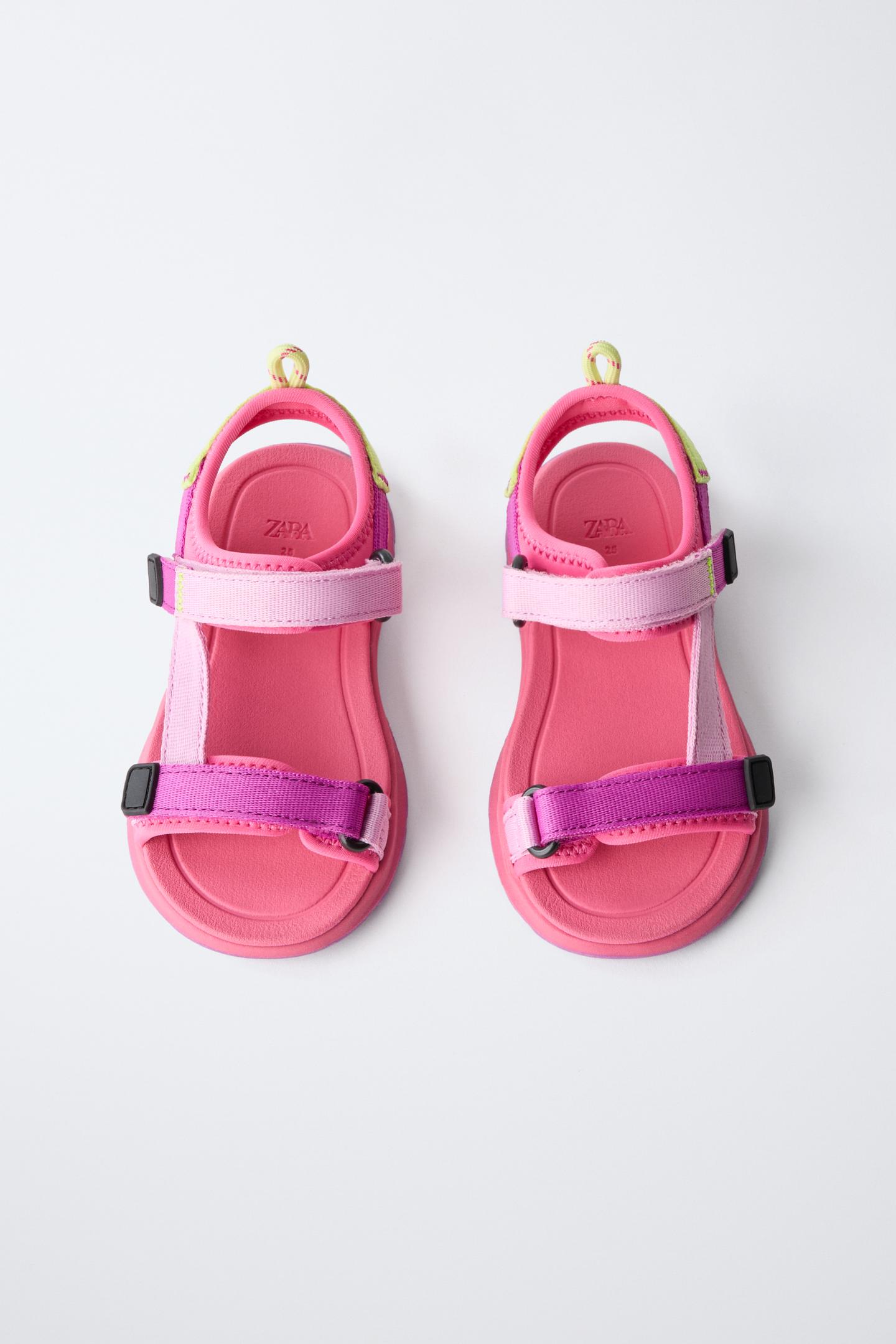 Детские сандалии Zara Multicolor Technical, цвет: Фуксия — фото 6