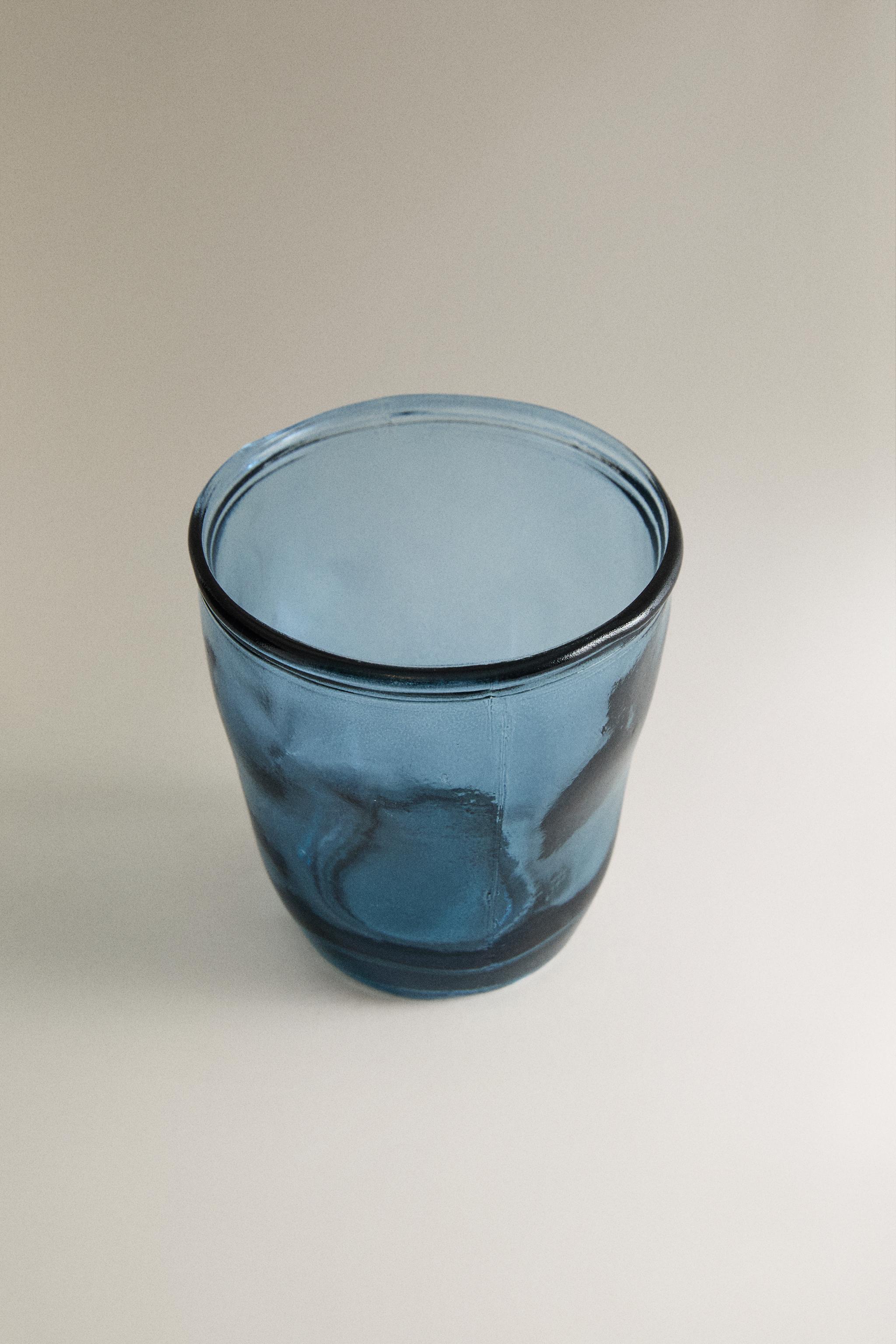 VERRE À DENTS VERRE BLEU TRANSLUCIDE