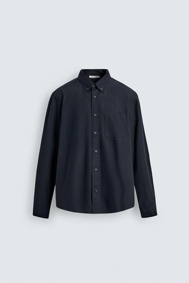 Zara SOFT COTTON SHIRT - Light blue