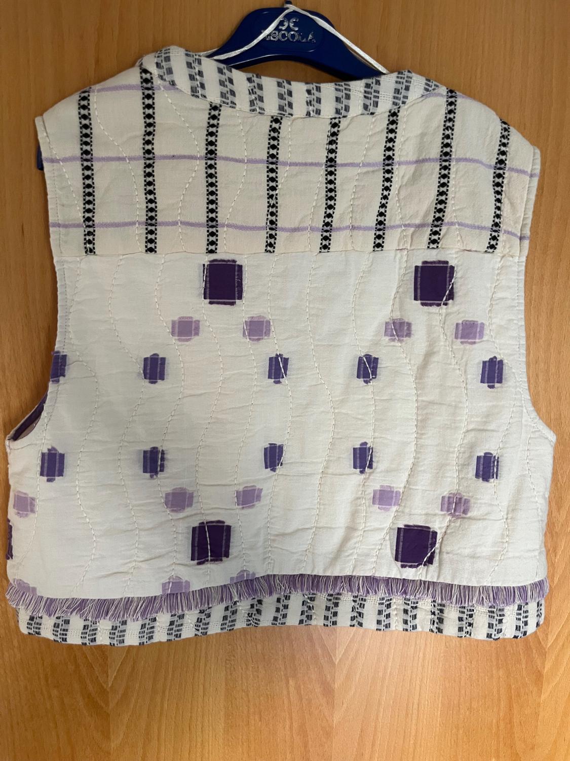 QUILTED GILET WITH FRINGING - Image 2