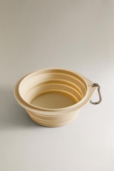 FOLDABLE SILICONE PET FOOD BOWL - Ecru by Zara - Image 1