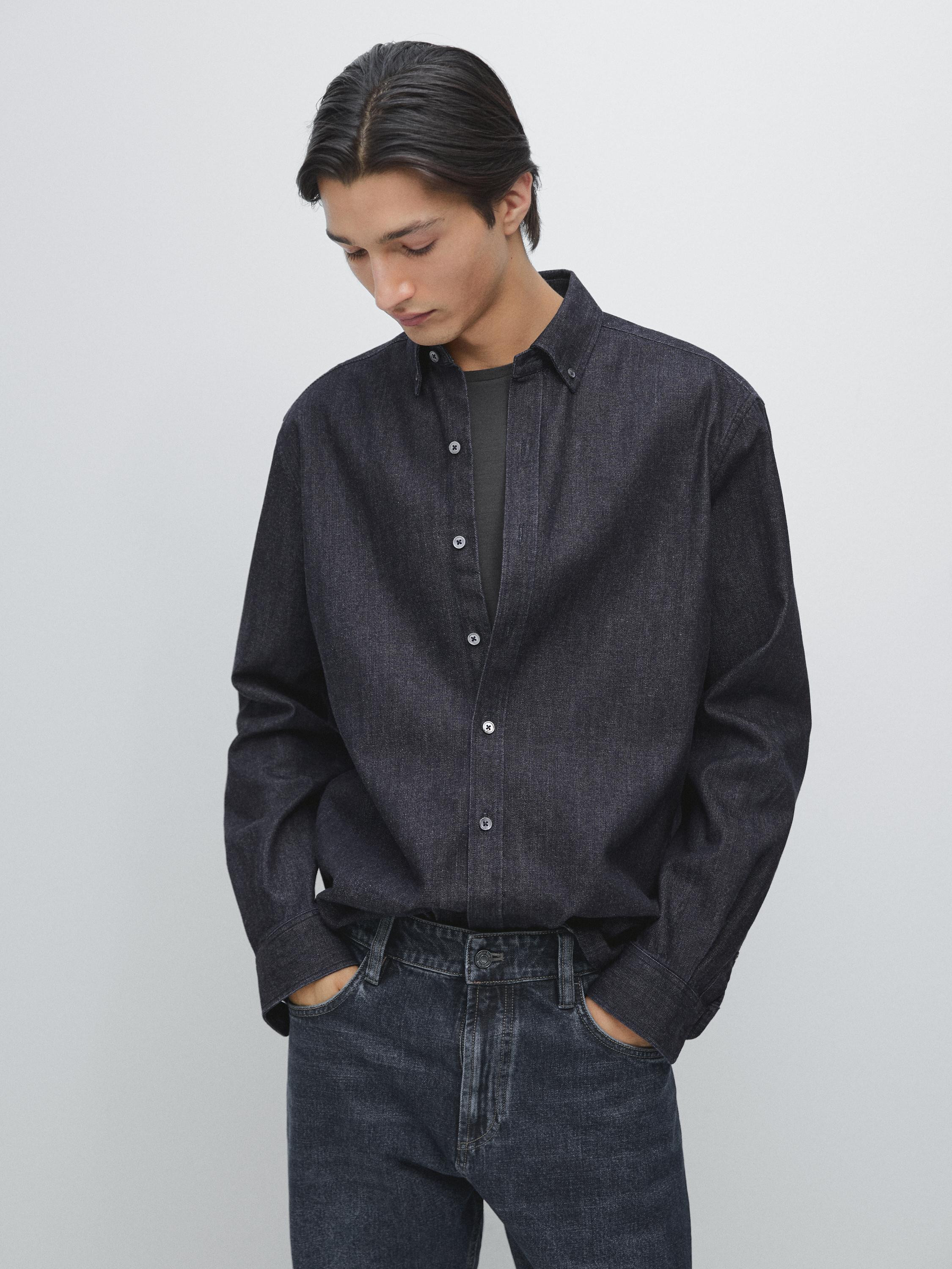 Regular fit denim shirt
