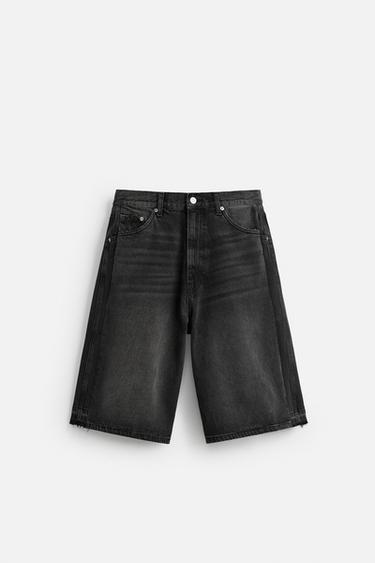 BAGGY FIT DENIM BERMUDA SHORTS - Black by Zara - Image 6