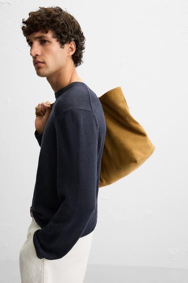 PULL LIN - COTON - Bleu marine de Zara - Image 5