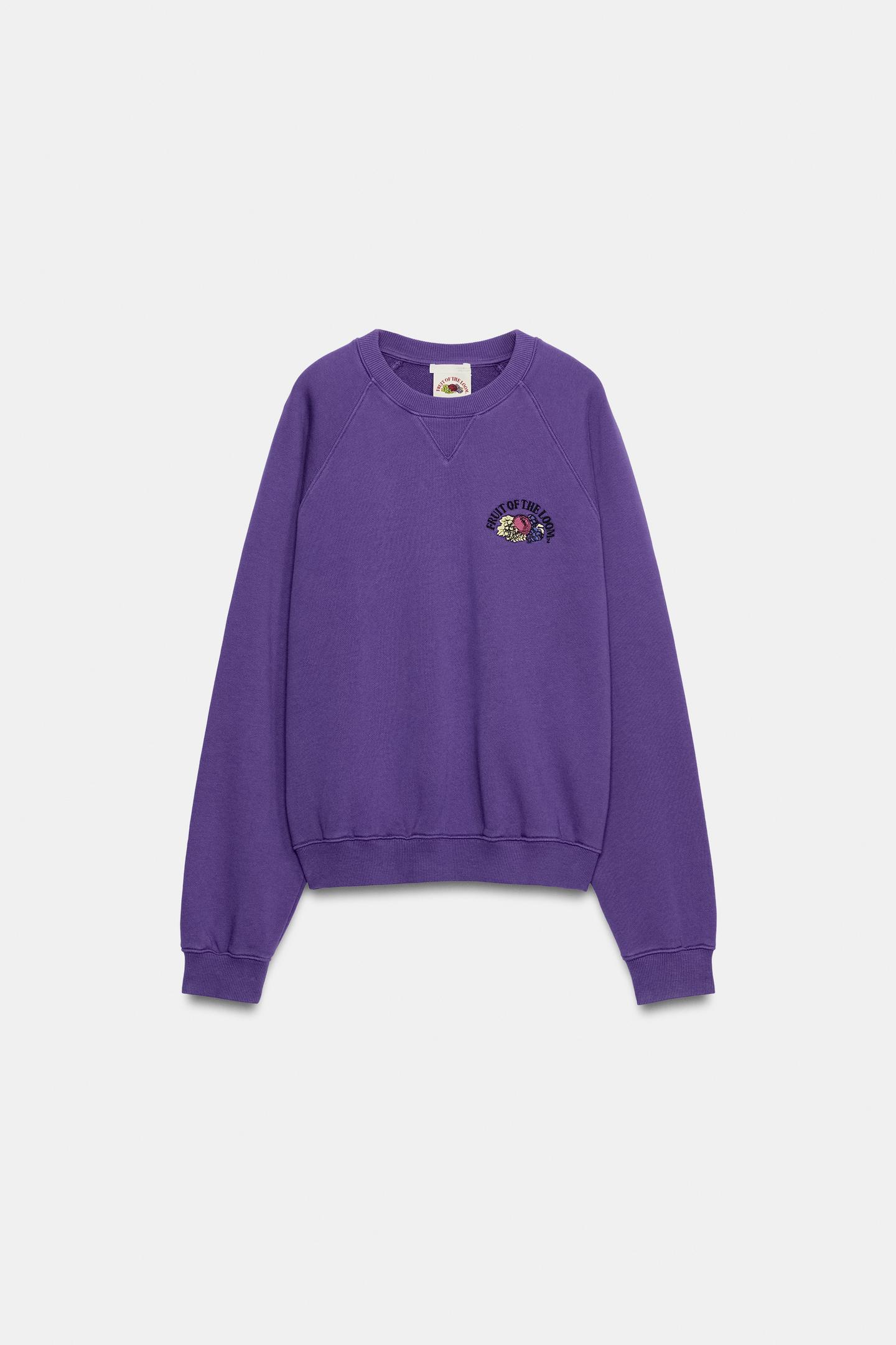 Женская толстовка Zara Fruit OF the Loom™ Washed, цвет: Розовато-лиловый — фото 2