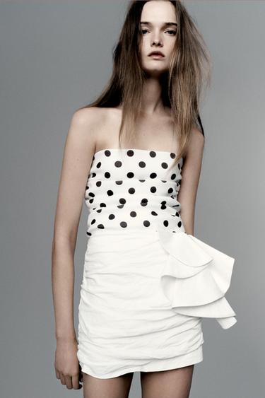 POLKA DOT CORSETRY TOP - Oyster-white by Zara