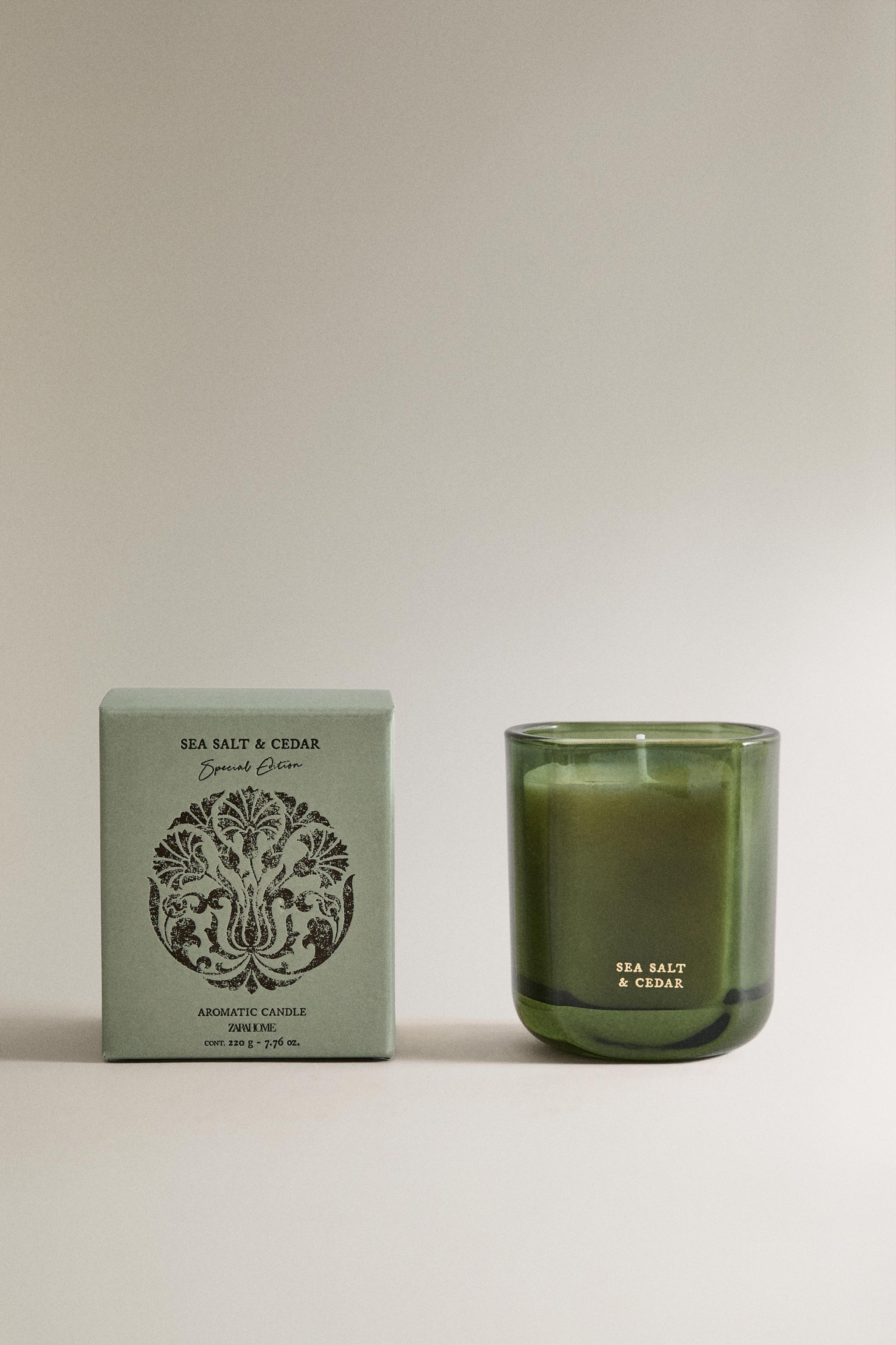 220 G) SEA SALT & CEDAR SCENTED CANDLE - MIDNIGHT BLUE | ZARA