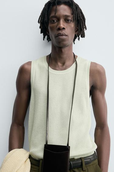 TEXTURED KNIT TANK TOP - Light blue by Zara - Image 5