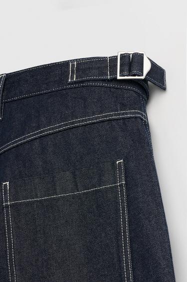 BELTED BAGGY FIT DENIM BERMUDA SHORTS - Blue by Zara - Image 9