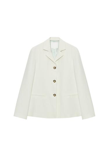 ZW COLLECTION STRAIGHT-FIT LINEN BLEND BLAZER - Ice by Zara