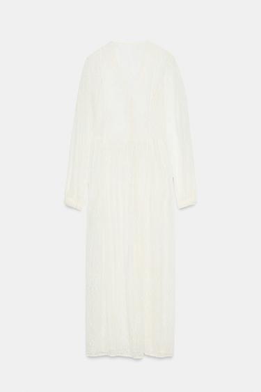ZW COLLECTION LONG LACE DRESS - Oyster-white by Zara - Image 5