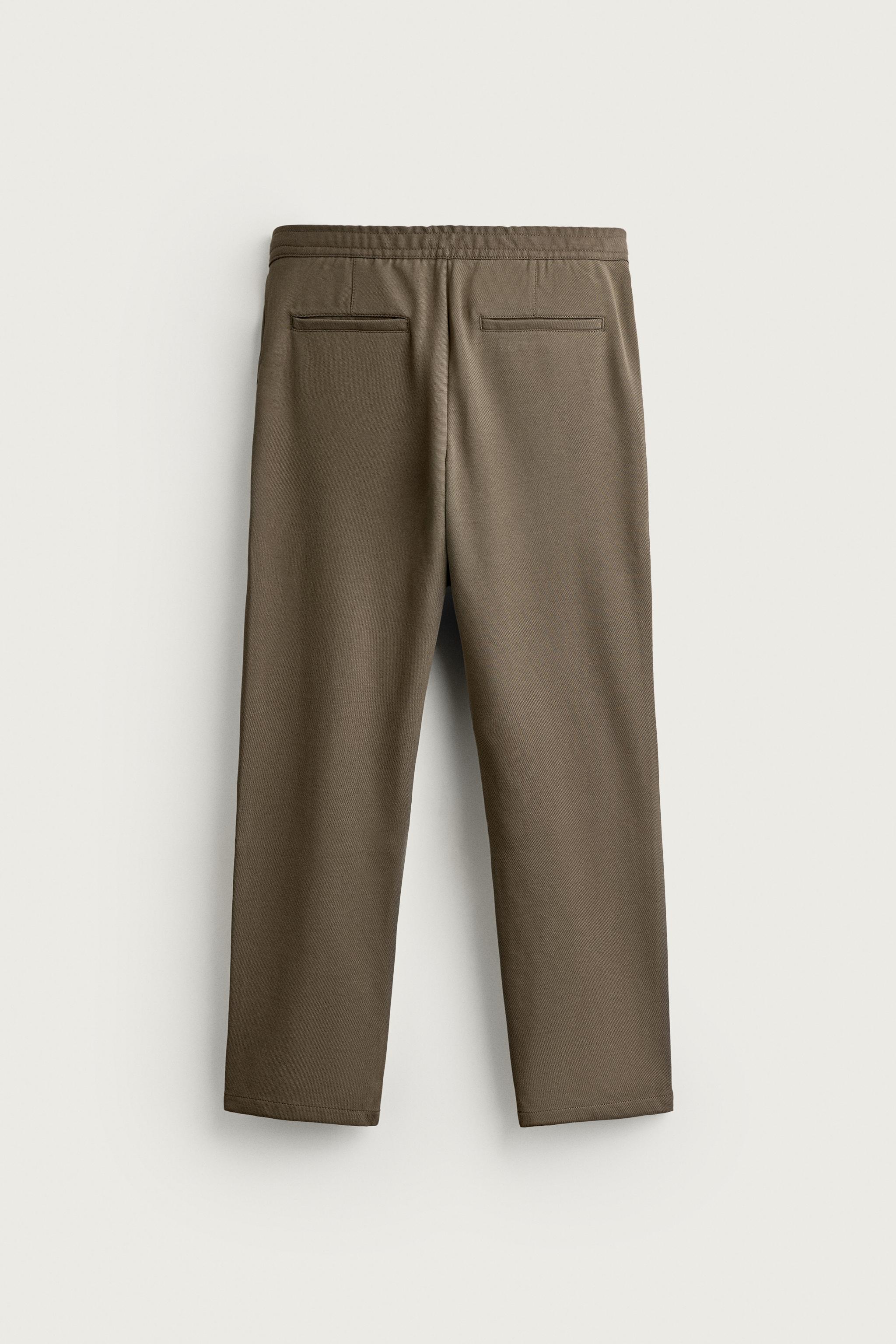 COMFORT REGULAR FIT TROUSERS — Khaki
