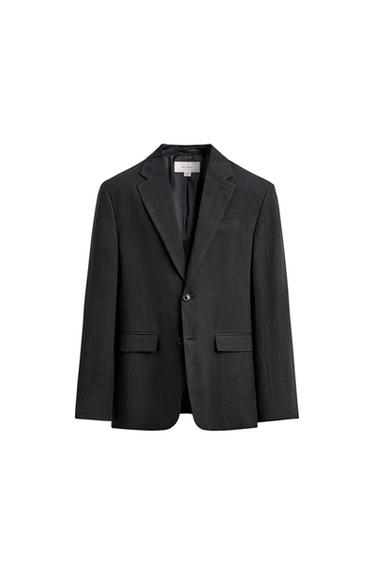 MARYNARKA OD GARNITURU REGULAR FIT ZE 100% LNU - Ciemnogranatowy Zara