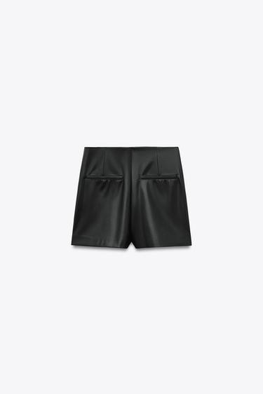 FAUX LEATHER SKORT - Black by Zara - Image 5