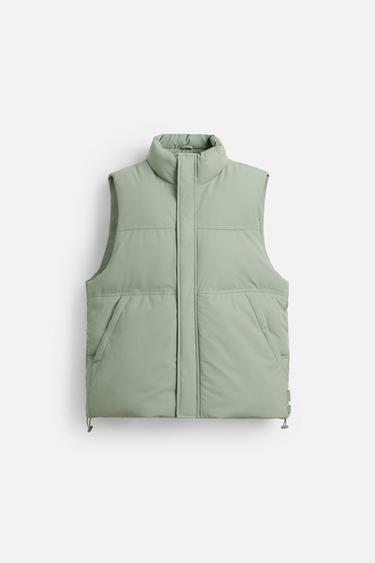 CHALECO ACOLCHADO ENGOMADO - Khaki claro de Zara