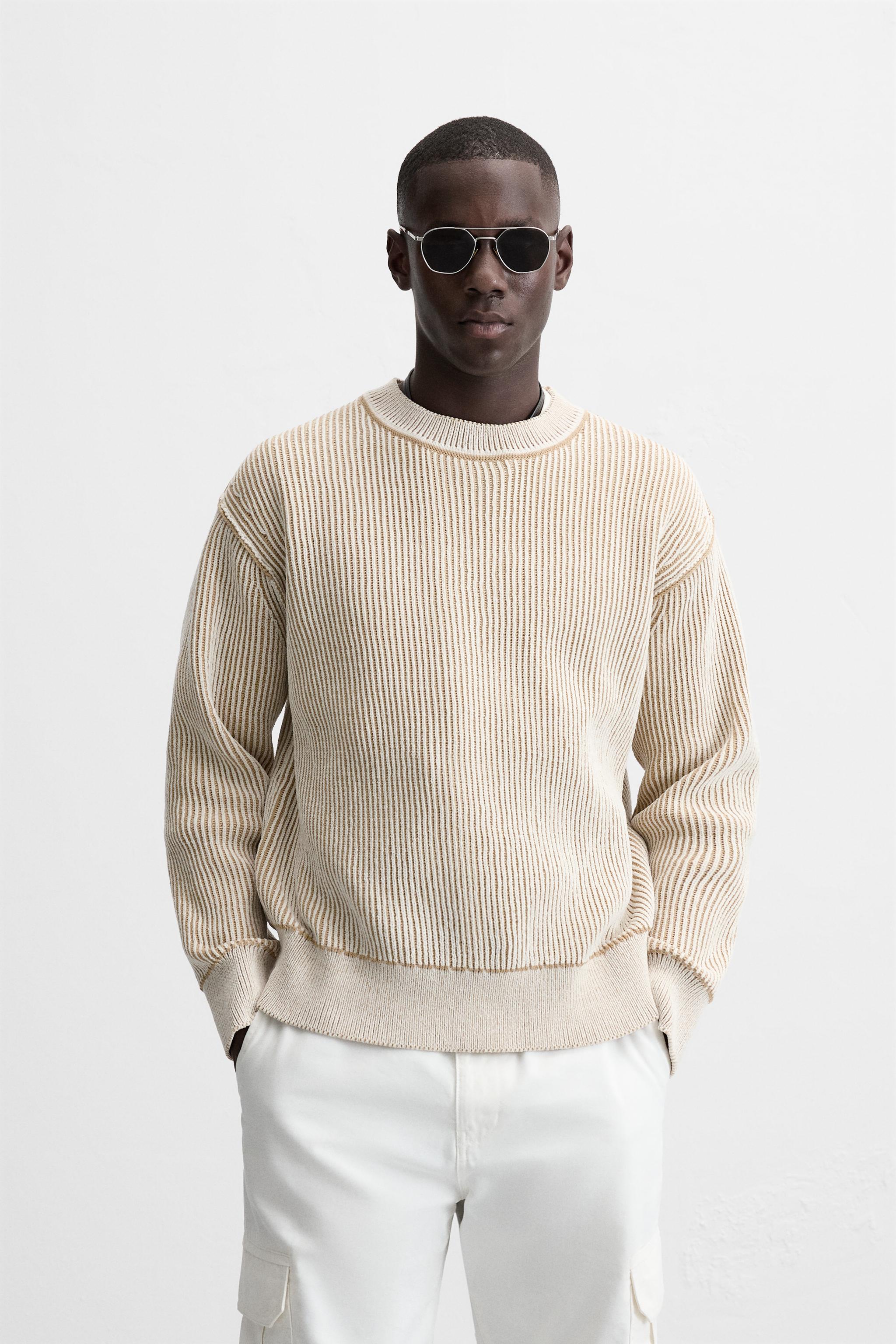 Beige sweater mens best sale