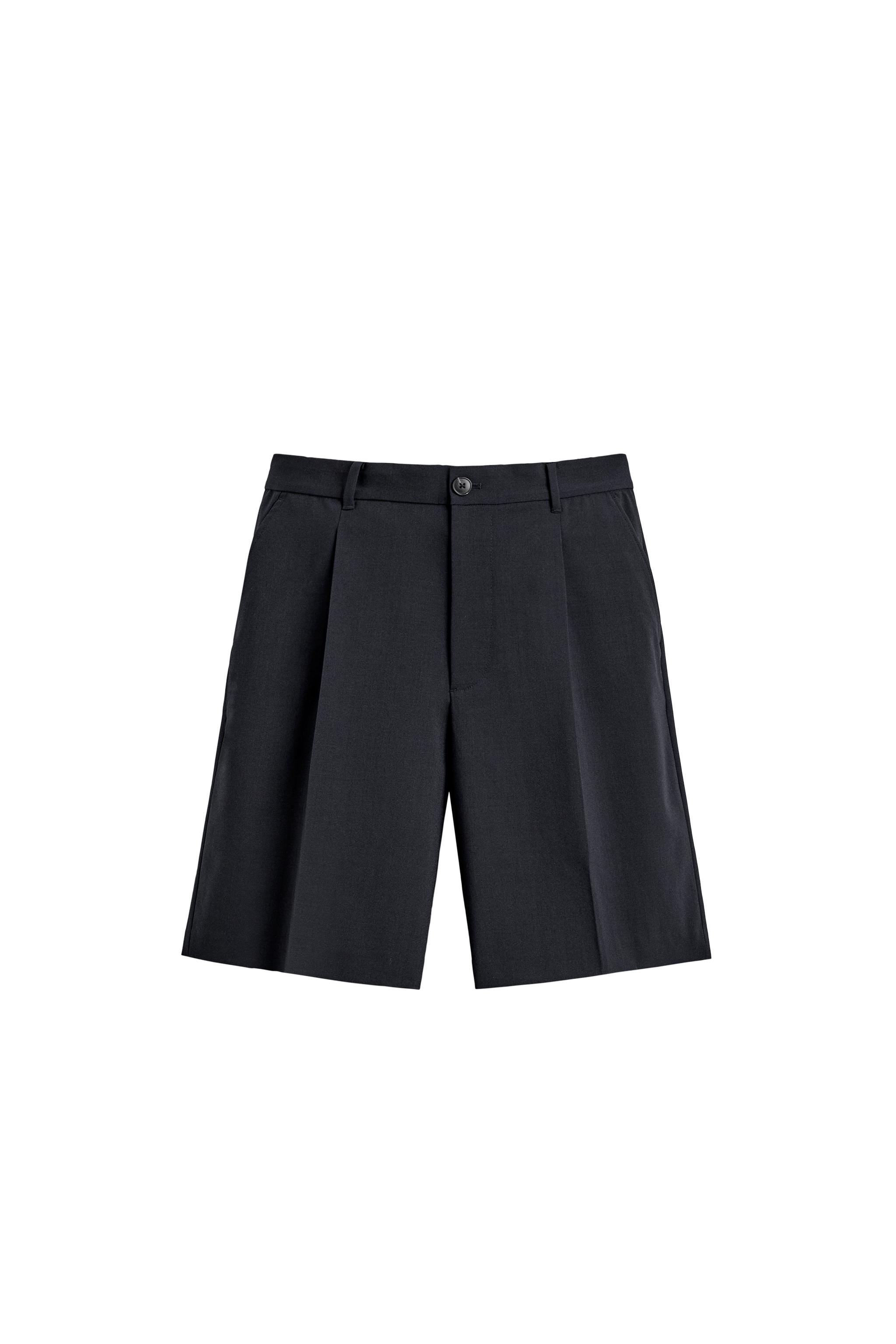 RELAXED FIT PLEATED SUIT SHORTS